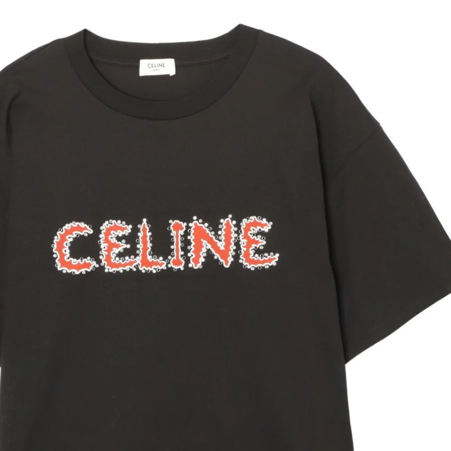 CELINE  |Crew Neck Cotton Short Sleeves Logo Luxury