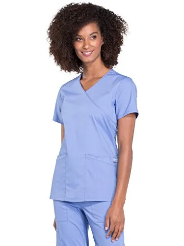 Cherokee WW655 Workwear Professionals Women's Mock Wrap Solid Scrub Top