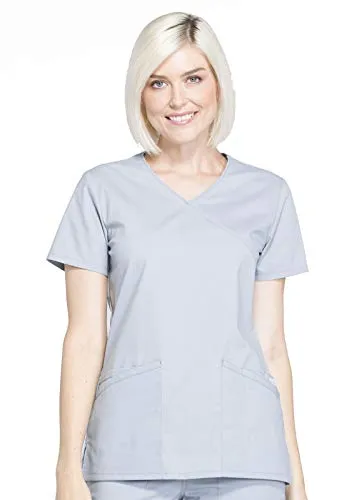 Cherokee WW655 Workwear Professionals Women's Mock Wrap Solid Scrub Top