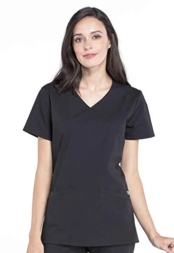 Cherokee WW655 Workwear Professionals Women's Mock Wrap Solid Scrub Top