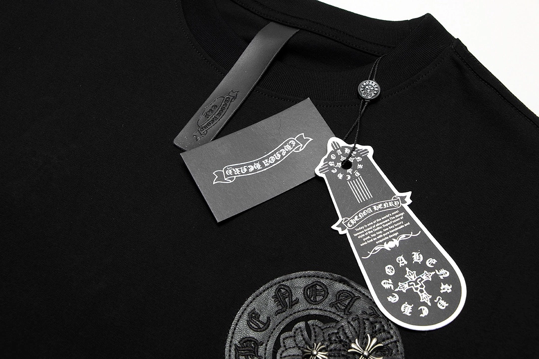 Chrome Hearts embroidered horseshoe logo metal accessories short-sleeved T-shirt Black 4.2