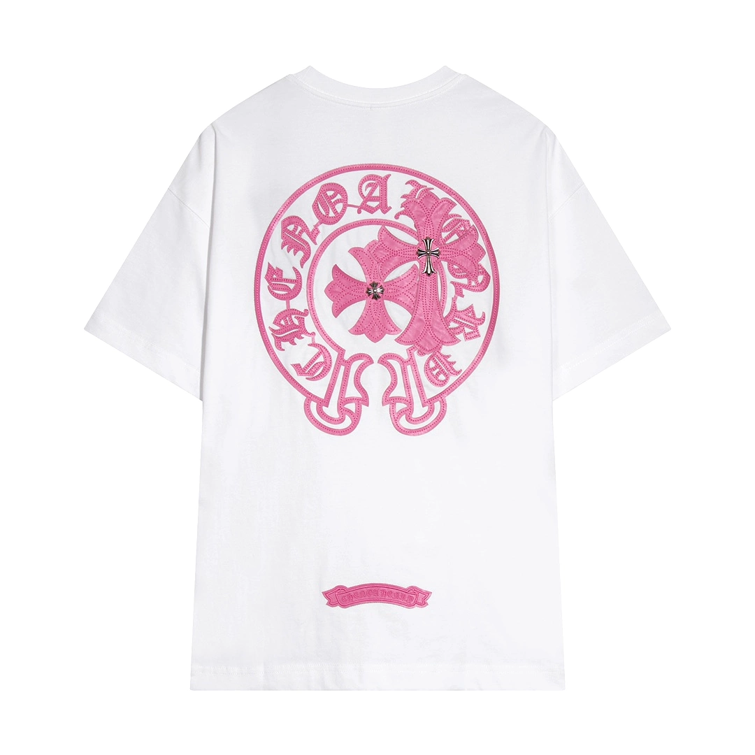 Chrome Hearts embroidered horseshoe logo metal accessories short-sleeved T-shirt White 4.2