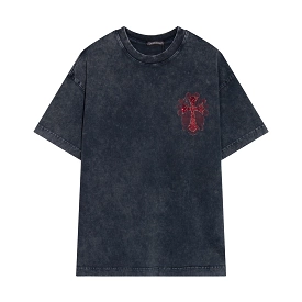 Chrome Hearts embroidered new cross color diamond short-sleeved T-shirt Red 4.2