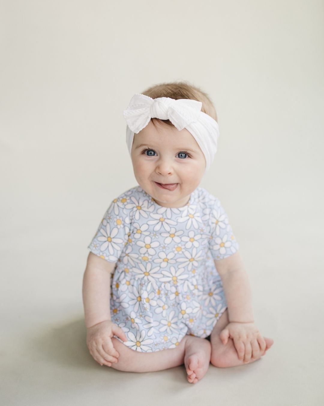 Cotton Peplum Set | Blue Daisy