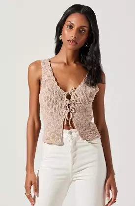 Crochet Front Tie Flyaway Top