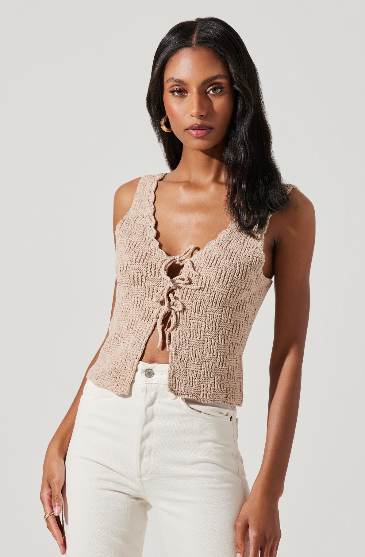 Crochet Front Tie Flyaway Top