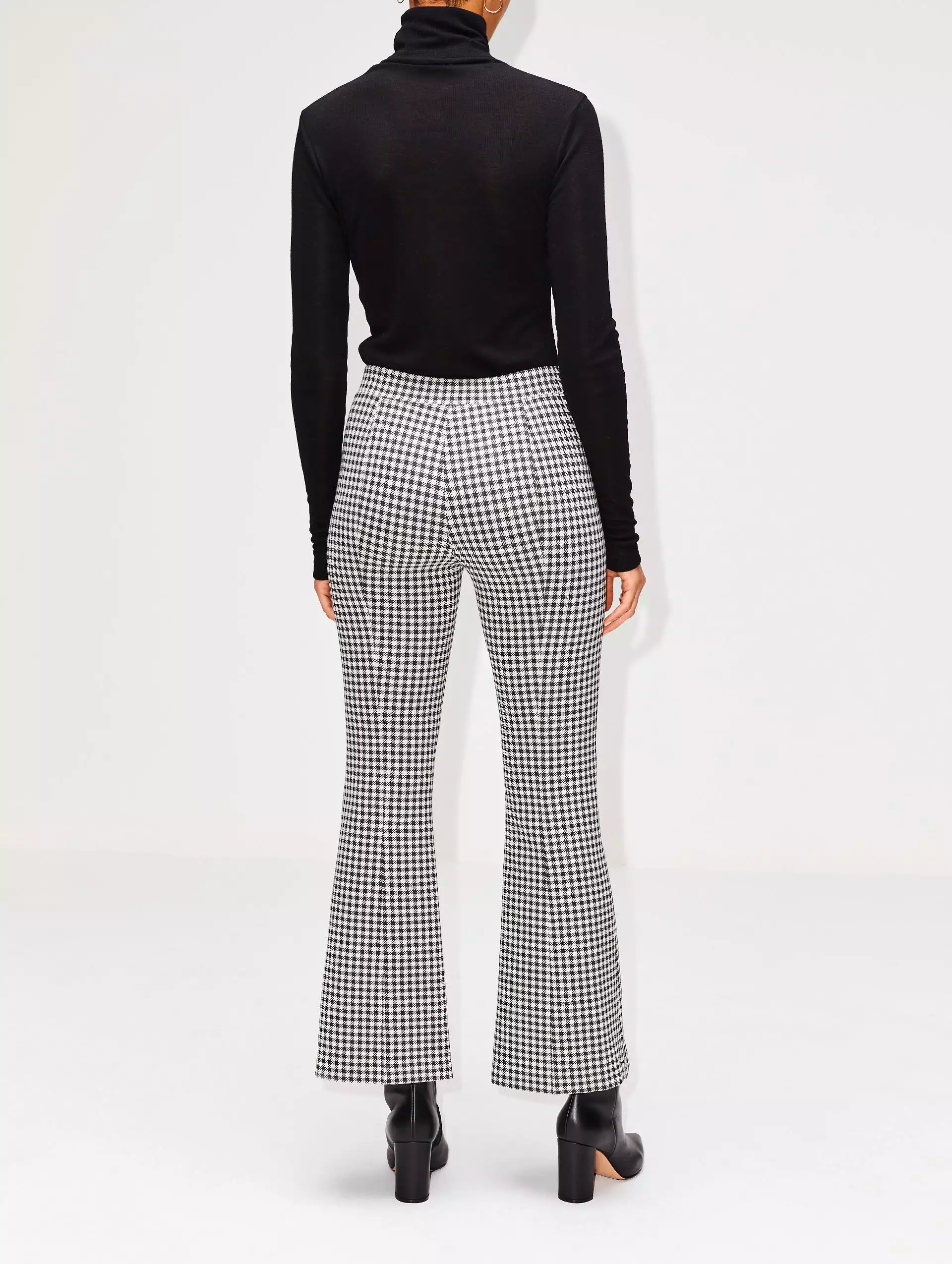 Cropped Gingham Flare Pant