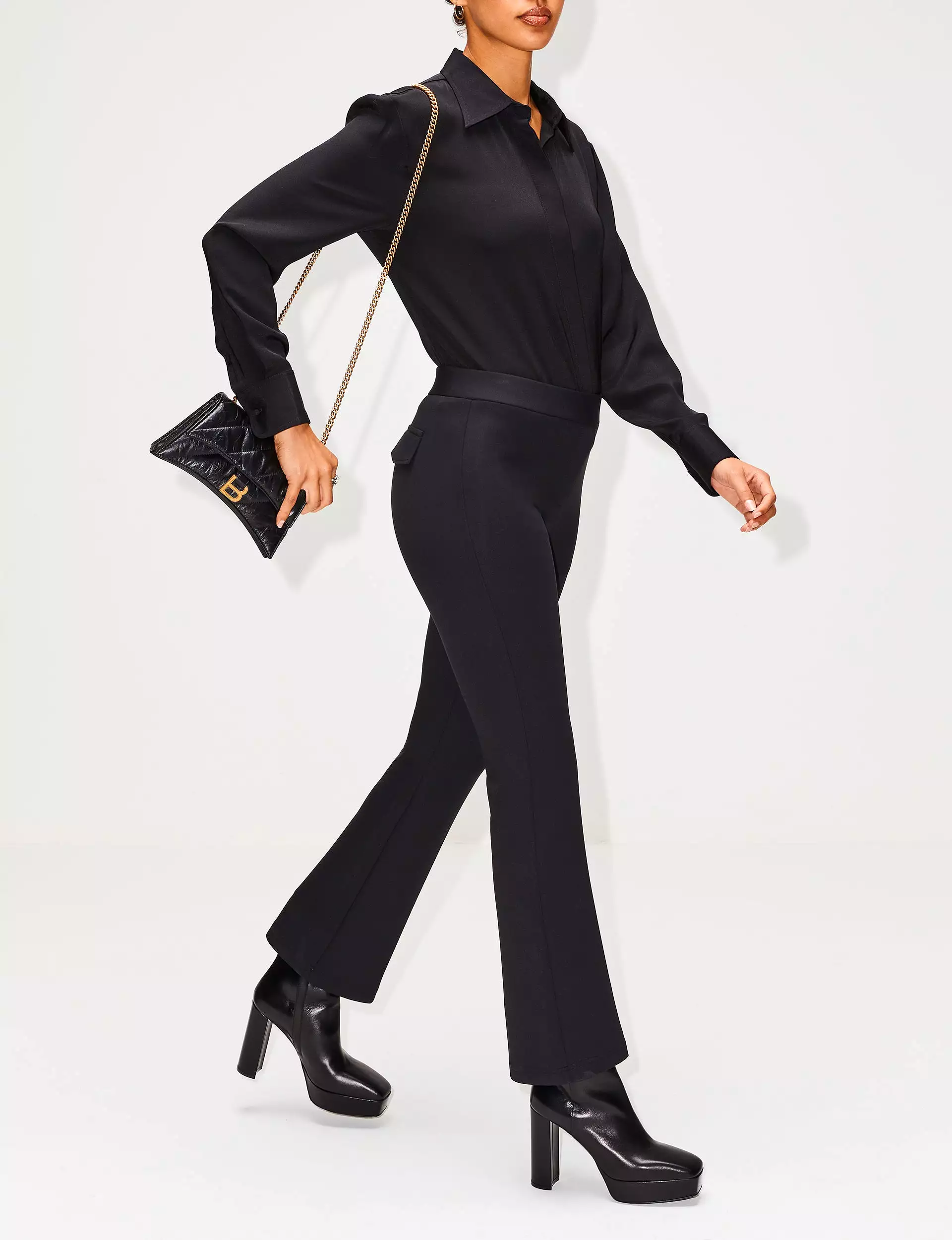 Cropped Neoprene Trouser