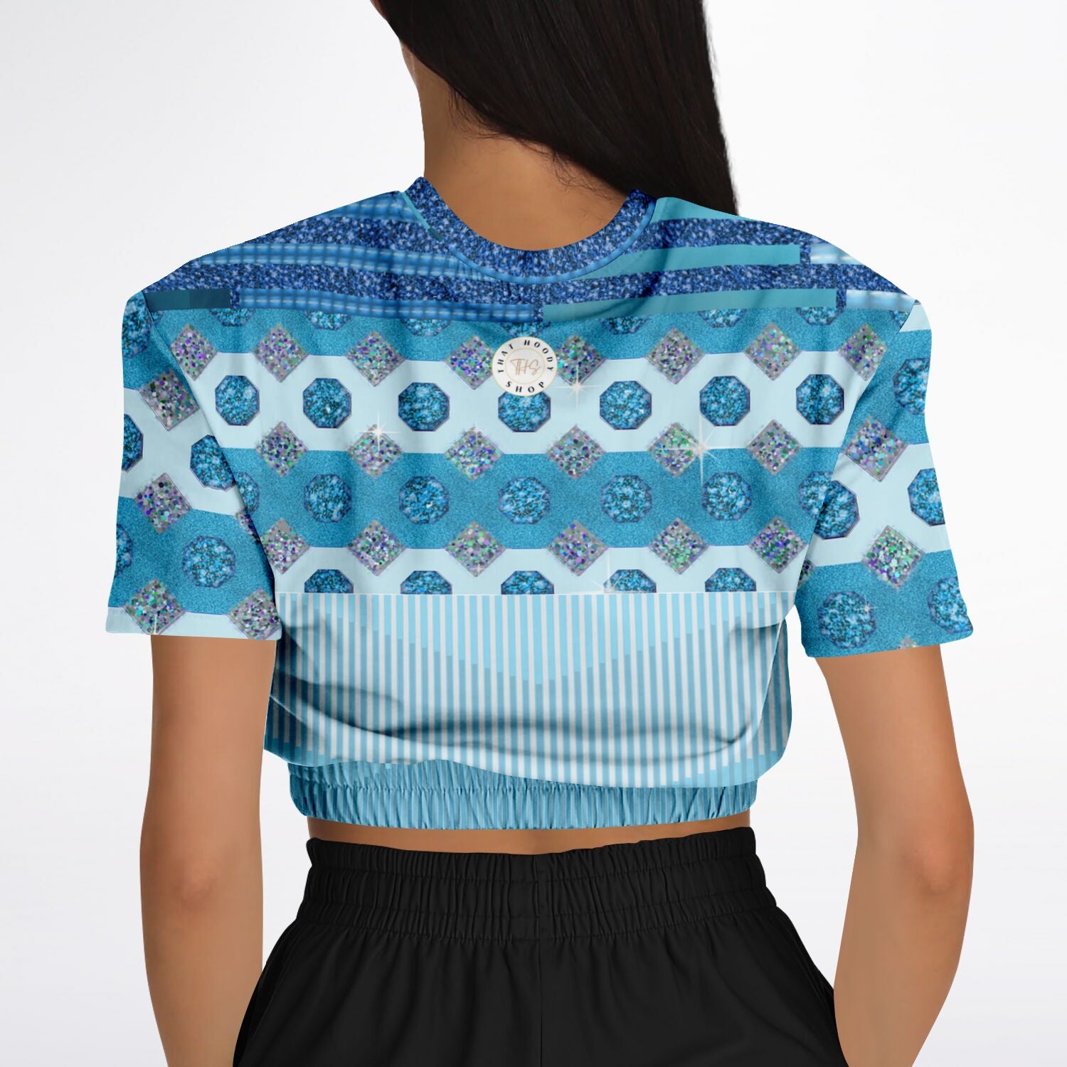 Cte d'Azur Short Sleeve Cropped Eco-Poly Sweater