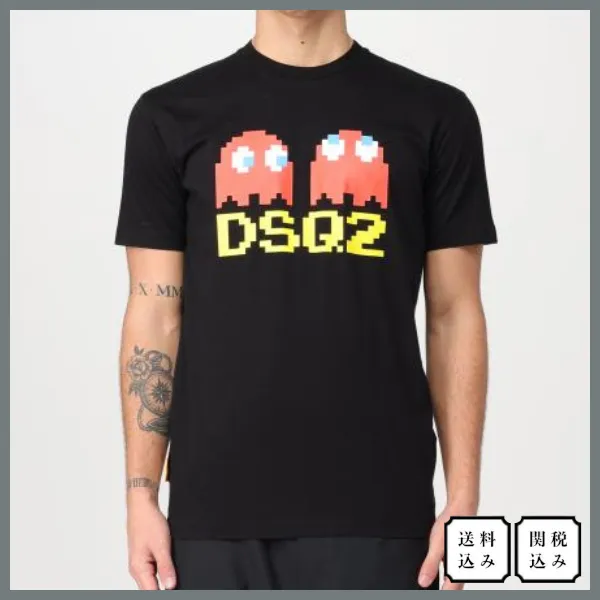 D SQUARED2  |Crew Neck Cotton Short Sleeves Logo Luxury