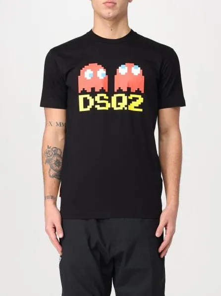 D SQUARED2  |Crew Neck Cotton Short Sleeves Logo Luxury