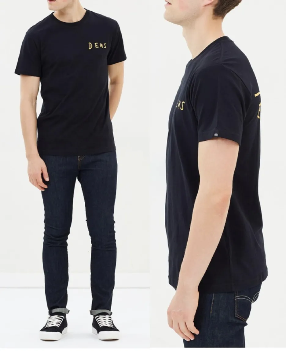 Deus Ex Machina  |Crew Neck Street Style Plain Cotton Short Sleeves Logo