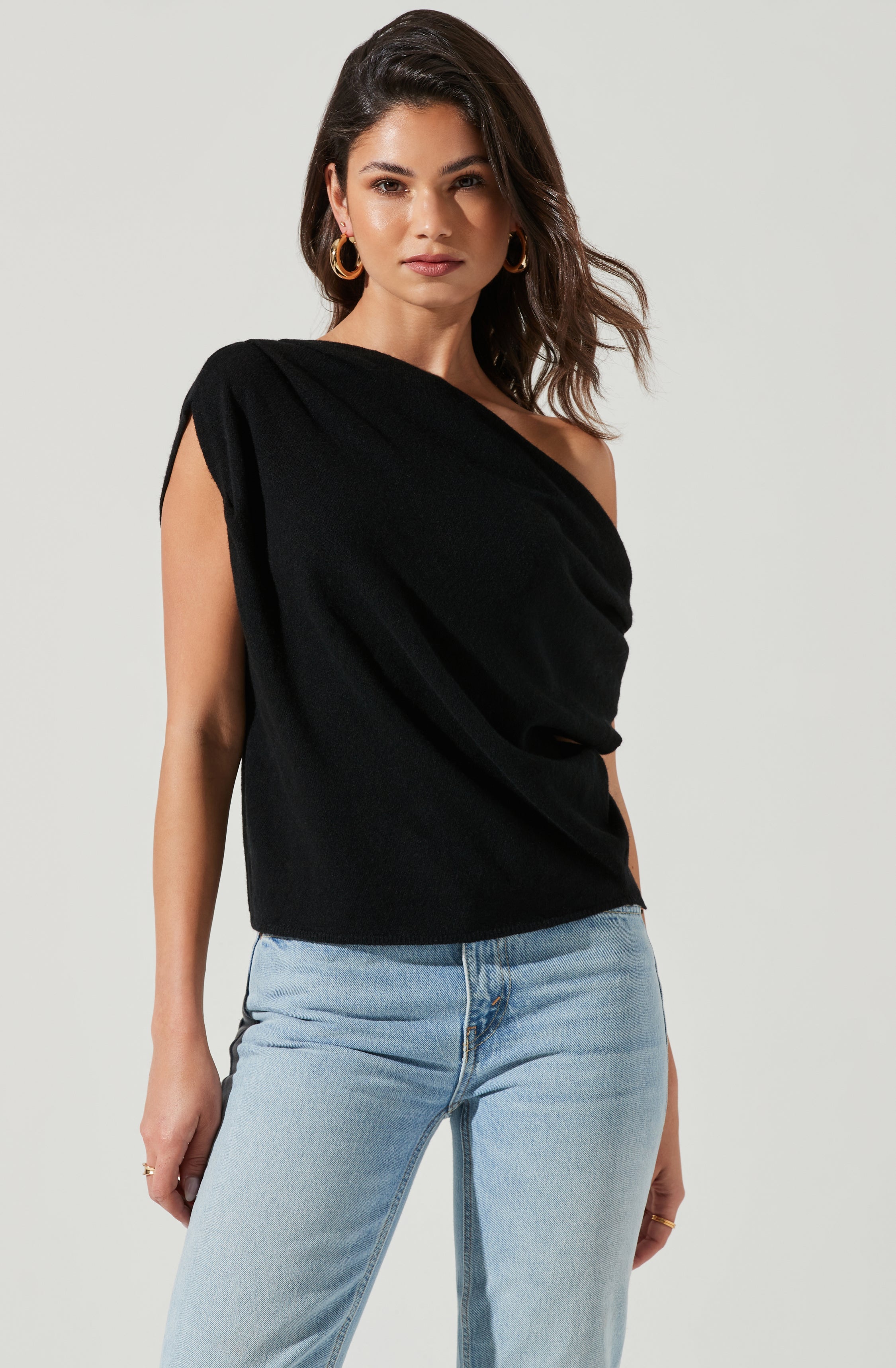 Devin Sleeveless One Shoulder Sweater