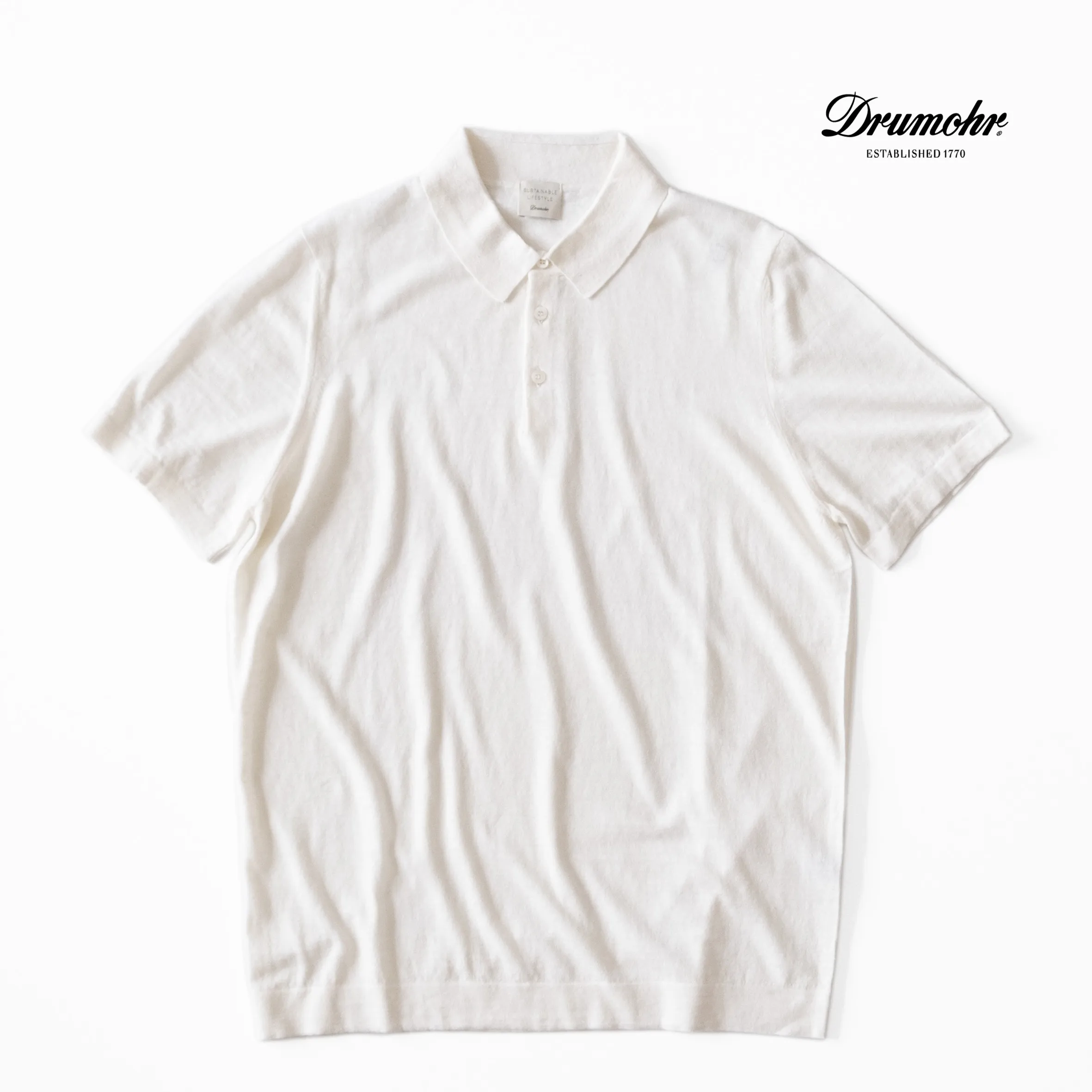 Drumohr  |Plain Cotton Short Sleeves Polos