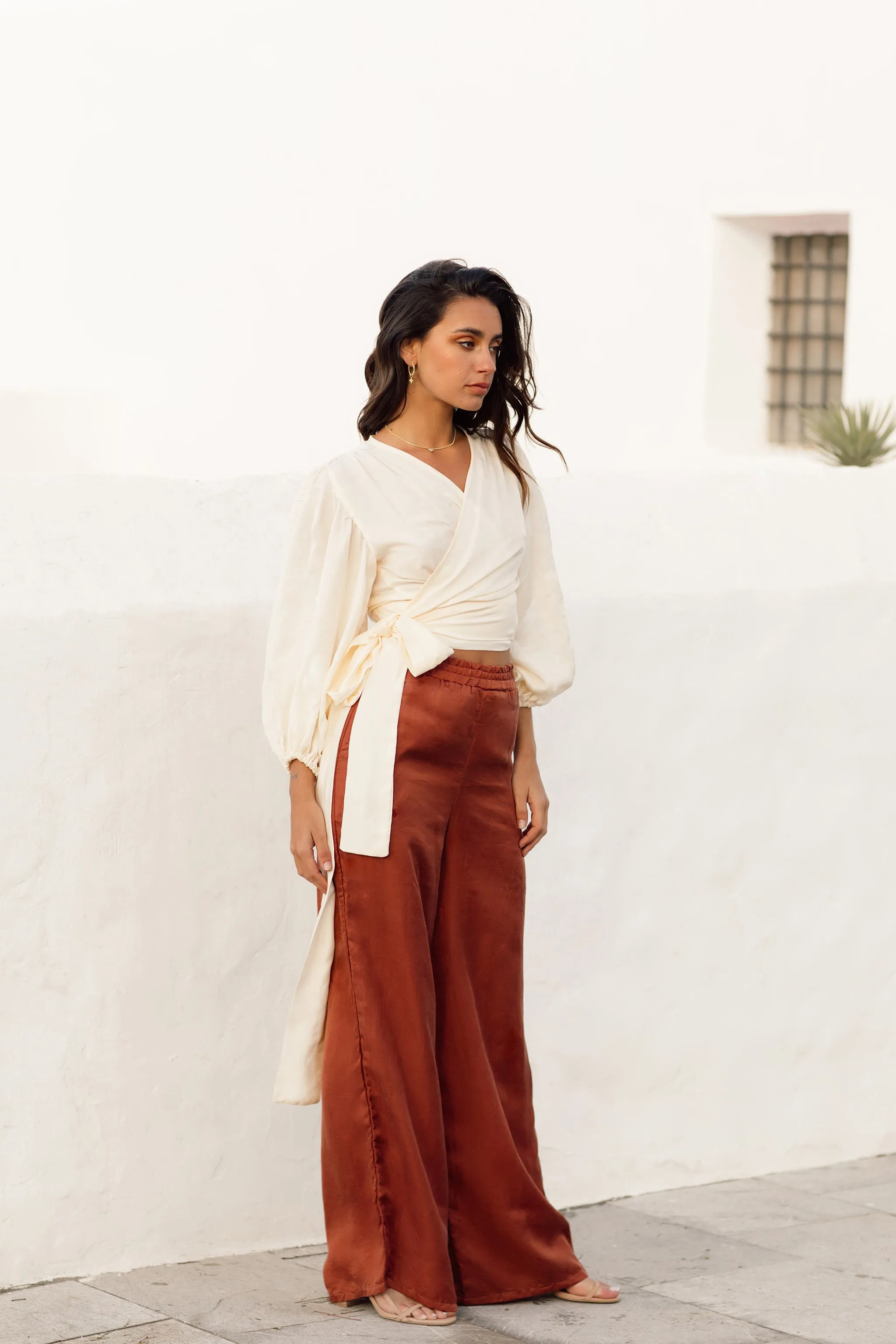 Ellie Wrap top Sand