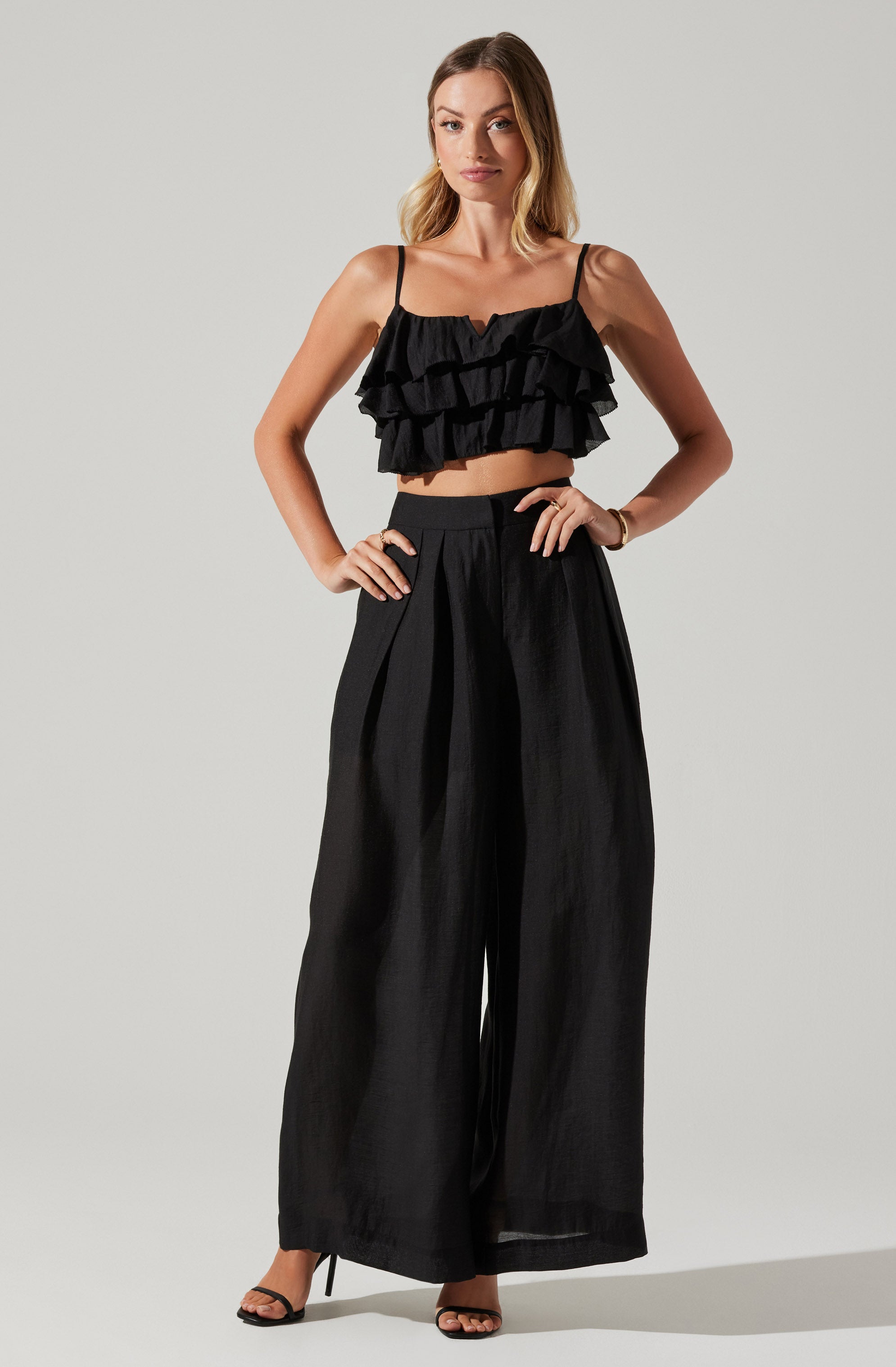 Ellyana Ruffle Crop Top