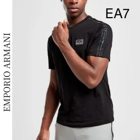 EMPORIO ARMANI  |Crew Neck Street Style Plain Cotton Short Sleeves Logo