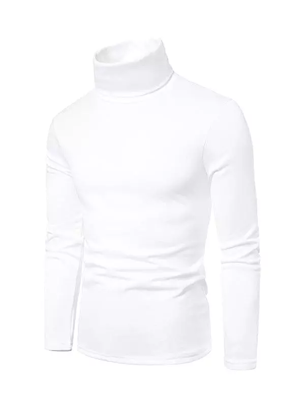 Fleece Pullover Turtleneck Men Sweater