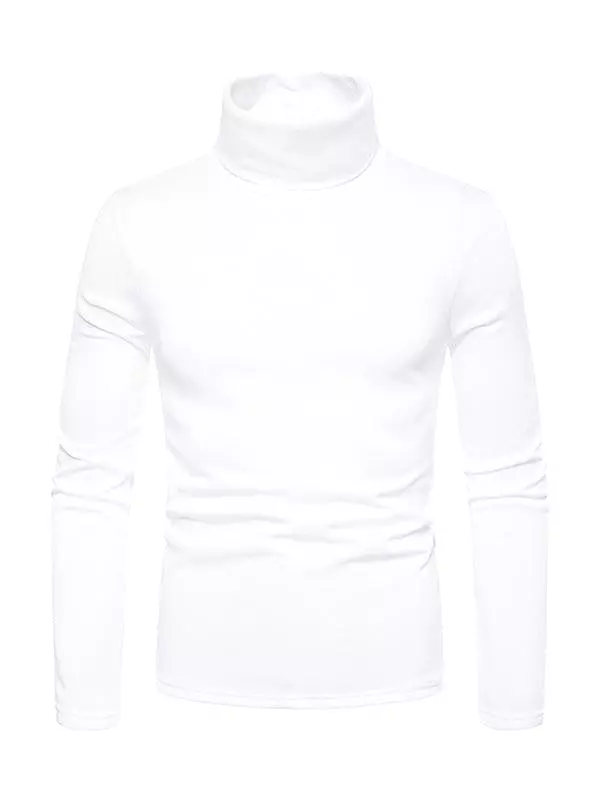 Fleece Pullover Turtleneck Men Sweater