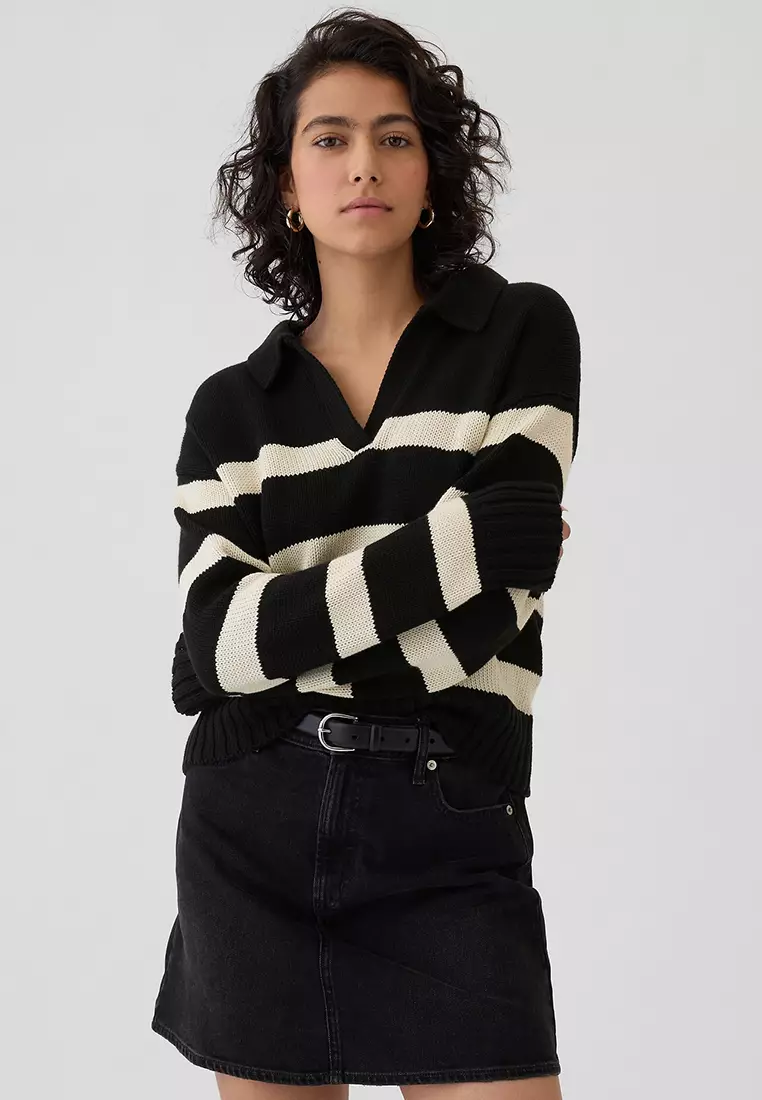 GAP Striped Collared Sweater