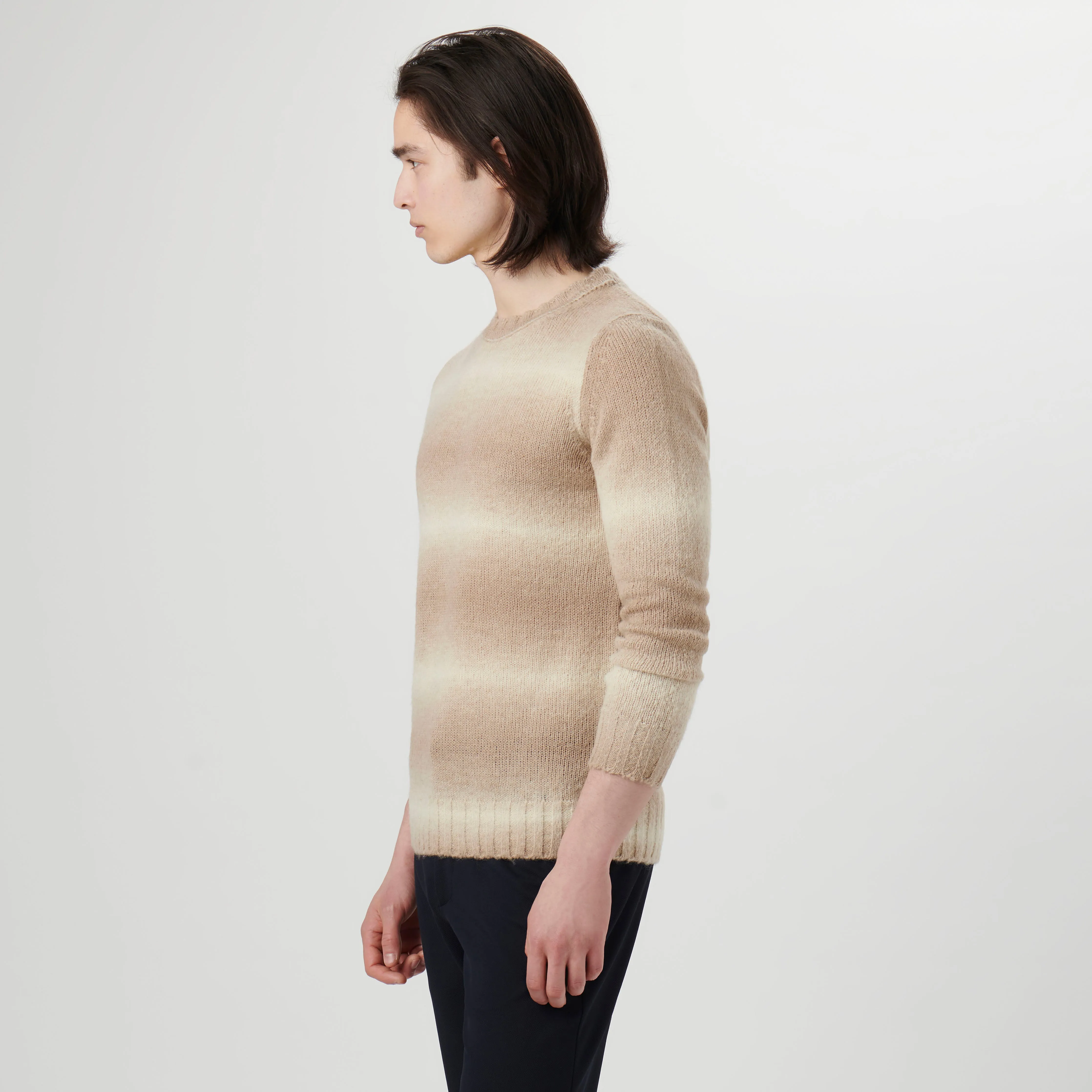 Gradient Striped Crew Neck Sweater