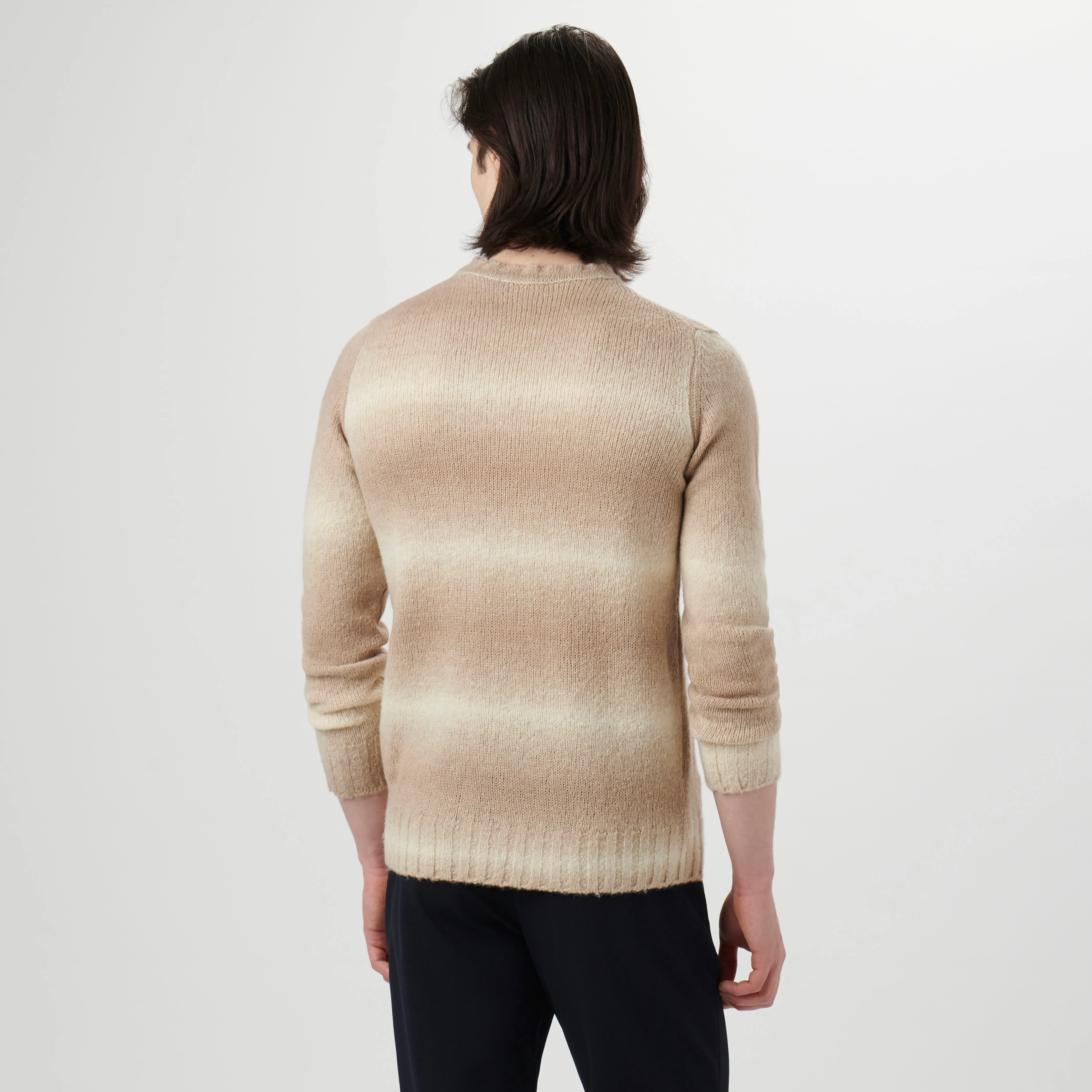 Gradient Striped Crew Neck Sweater