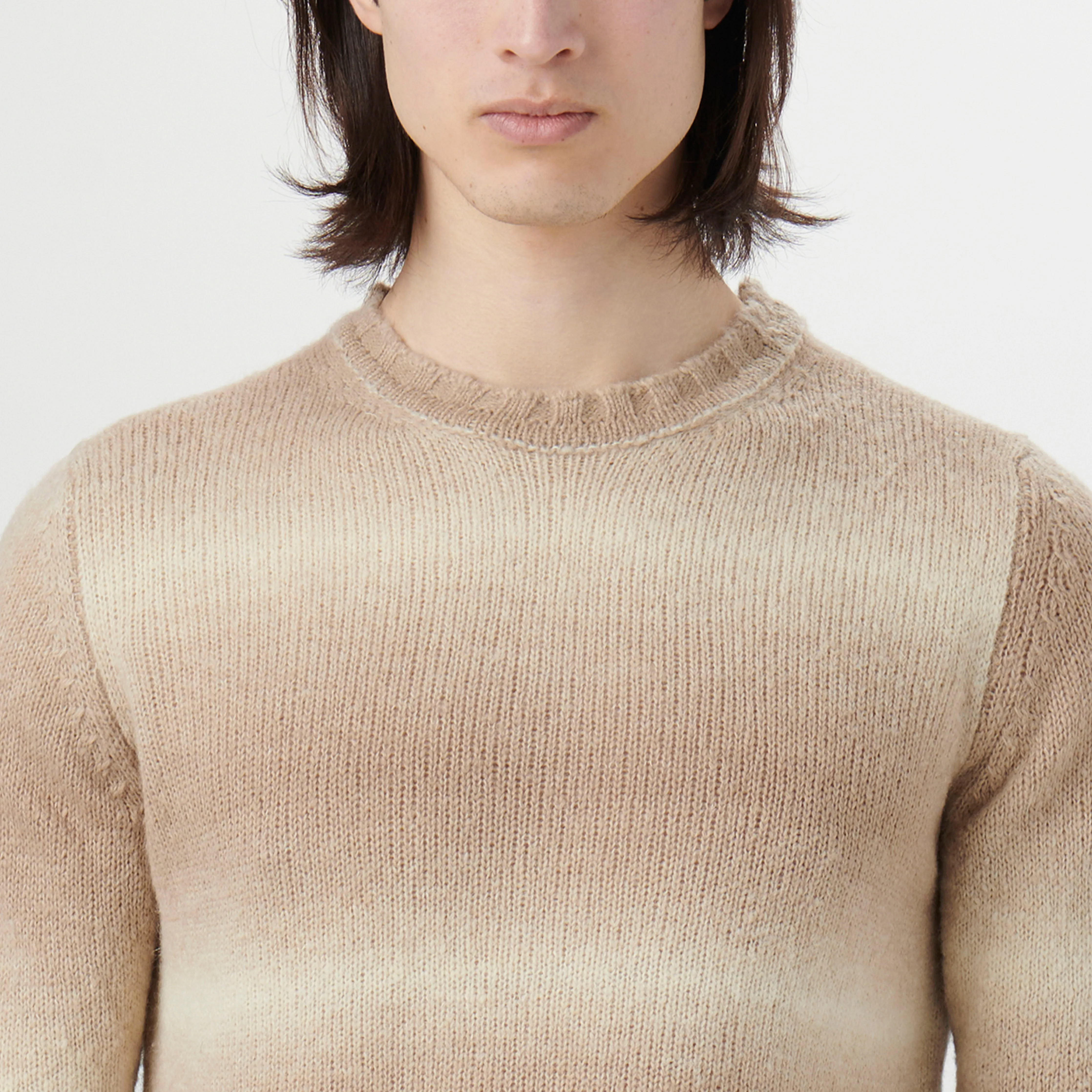 Gradient Striped Crew Neck Sweater