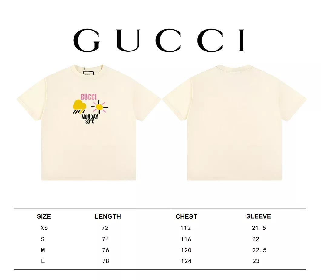 Gucci 24SS embroidered weather forecast short-sleeved T-shirt Off-White 3.6