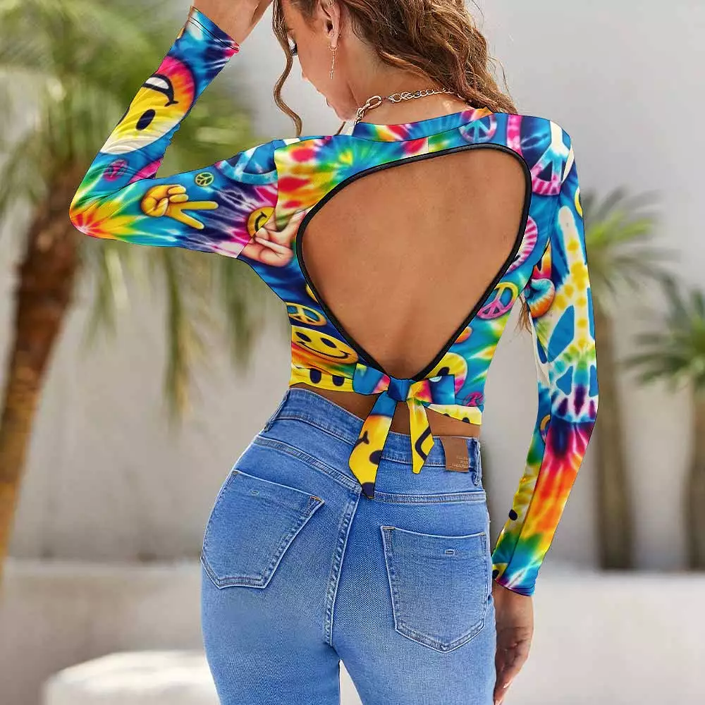 Harmony Long Sleeve Backless Rave T-shirt