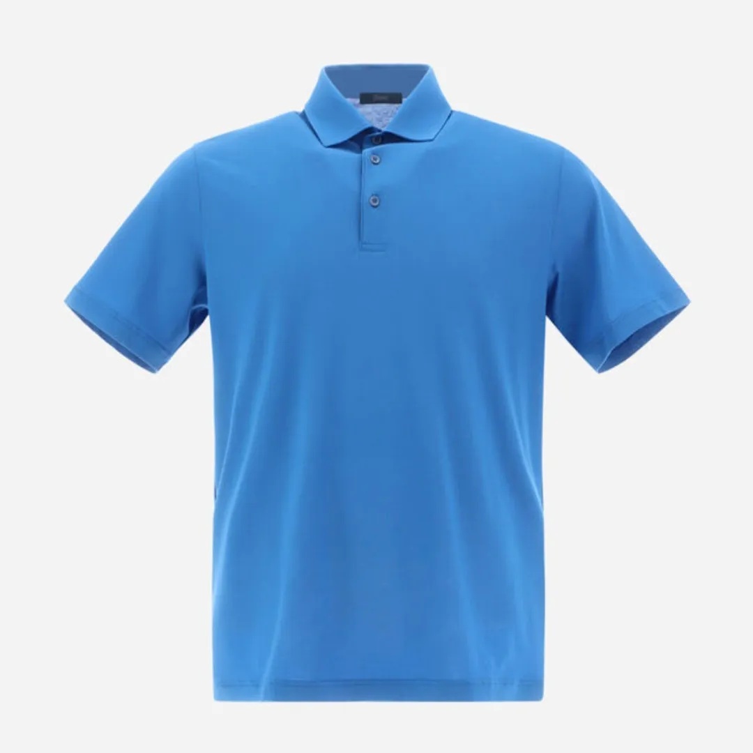 HERNO  |Plain Cotton Short Sleeves Polos