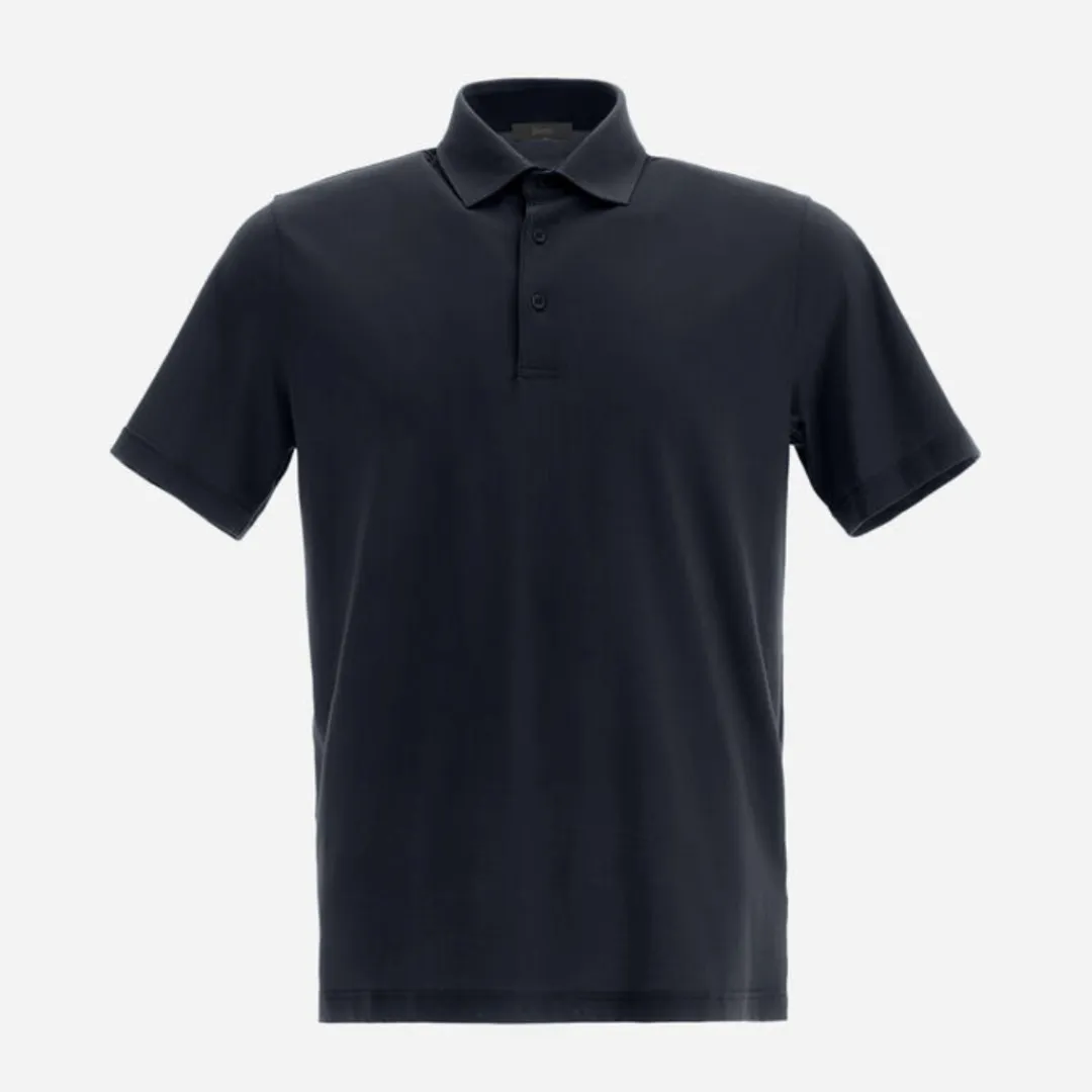 HERNO  |Plain Cotton Short Sleeves Polos