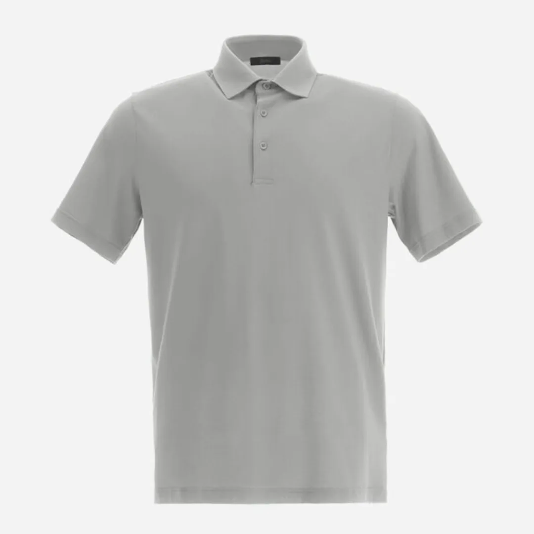 HERNO  |Plain Cotton Short Sleeves Polos