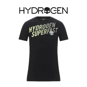 Hydrogen  |Crew Neck Street Style Plain Cotton Short Sleeves Logo