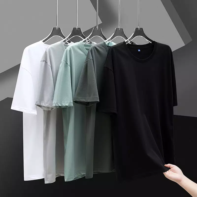 Ice silk cotton short-sleeved T-shirt for men