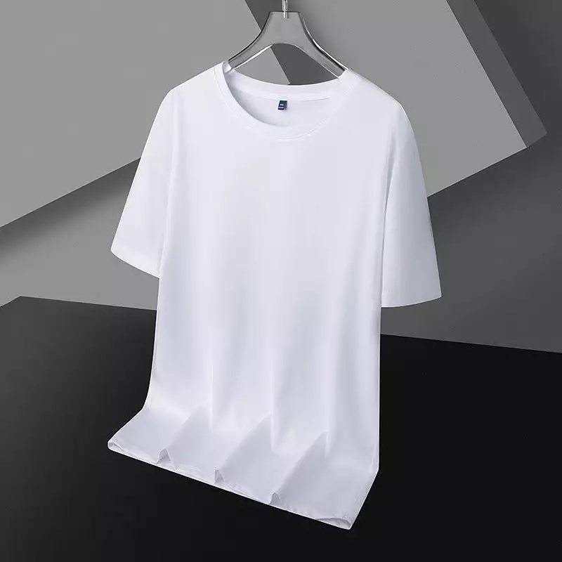 Ice silk cotton short-sleeved T-shirt for men