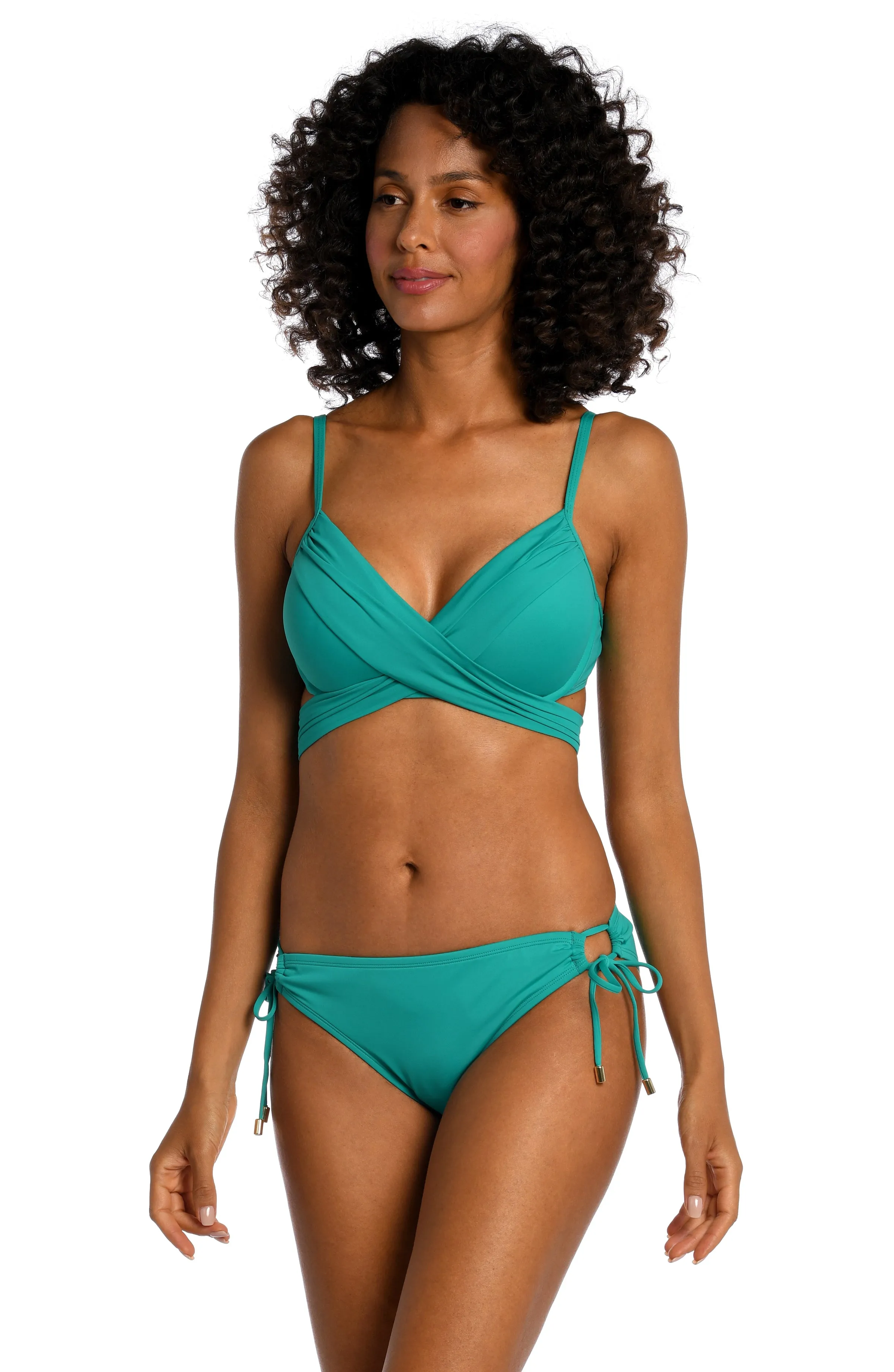 Island Goddess Wrap Underwire Bra Top - Emerald - FINAL SALE