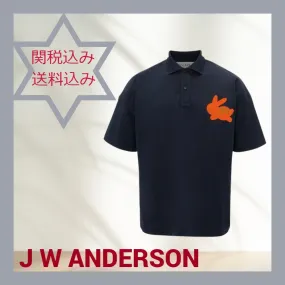 J W ANDERSON  |Plain Cotton Short Sleeves Designers Polos