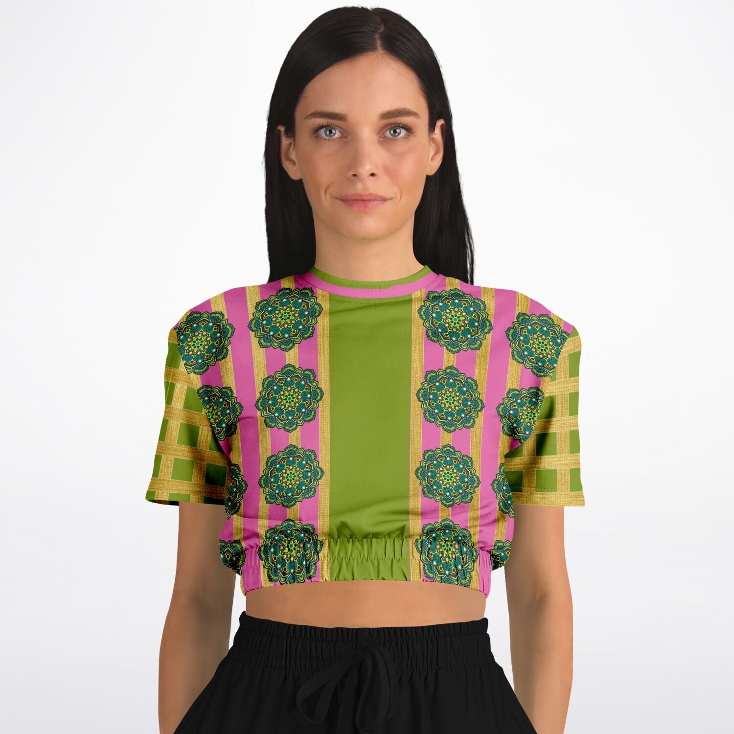 Jambalaya Deluxe Short Sleeve Cropped Eco-Poly Sweater