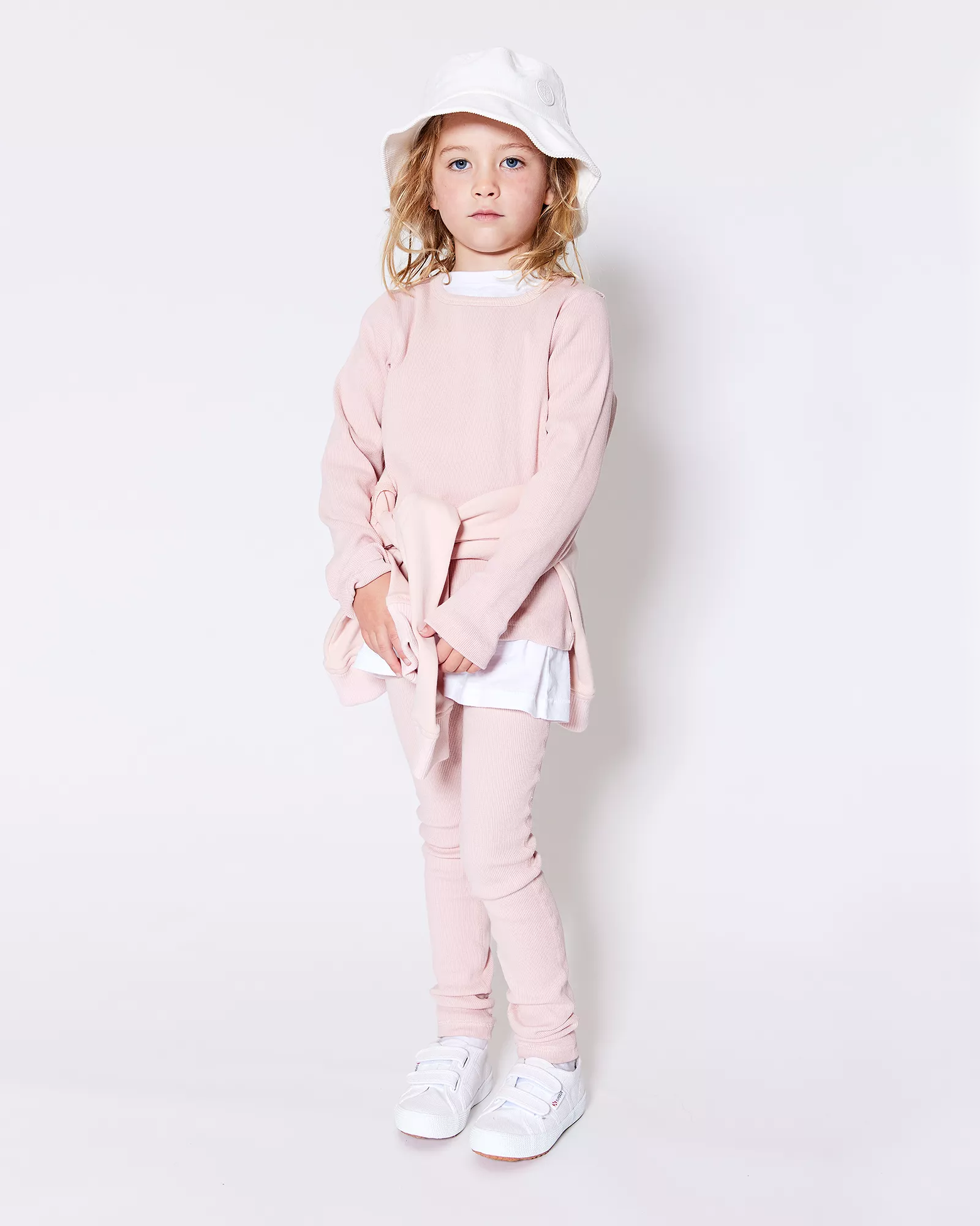 KIDS RIB LEGGING - PEACH PINK