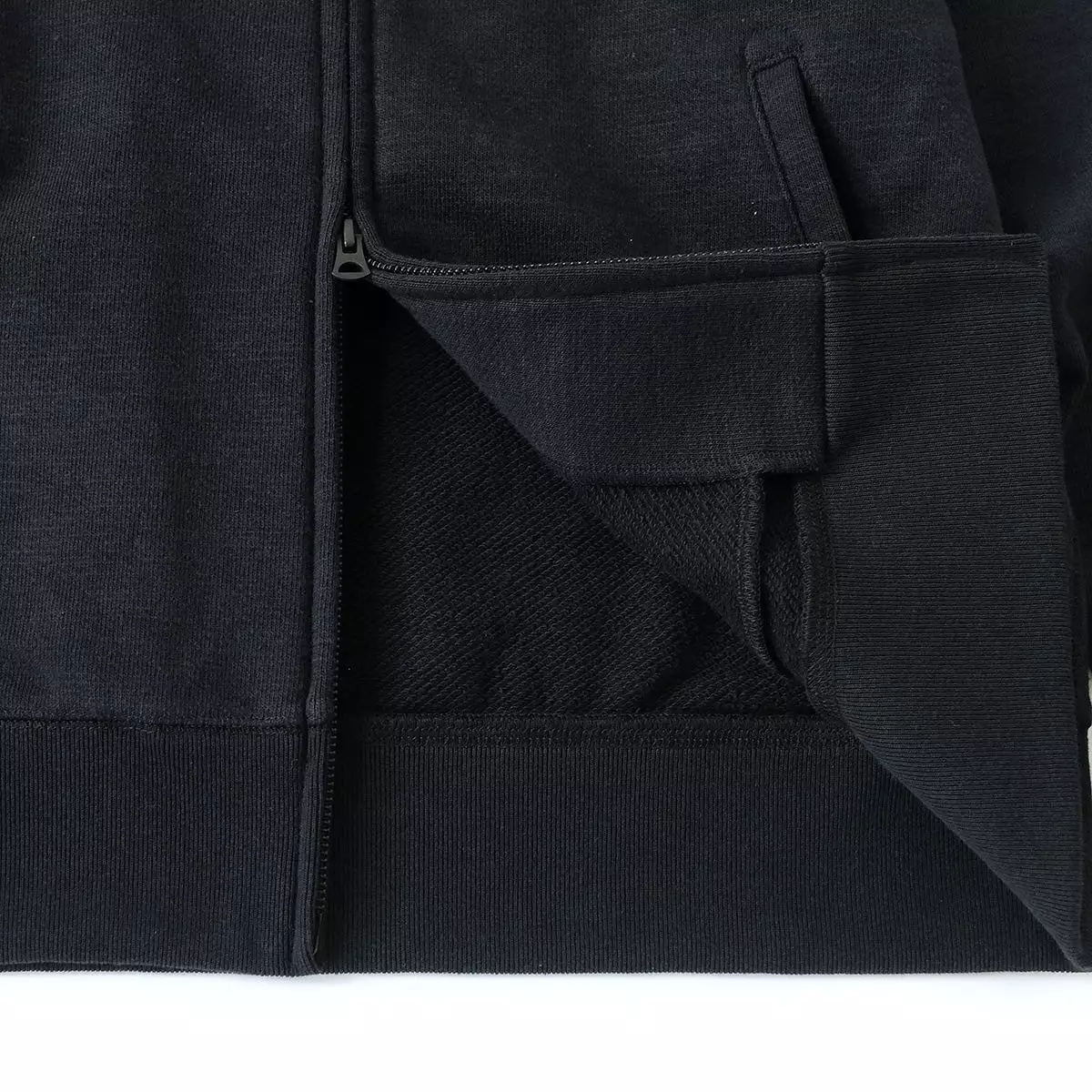 Knit Zip Parka - Black