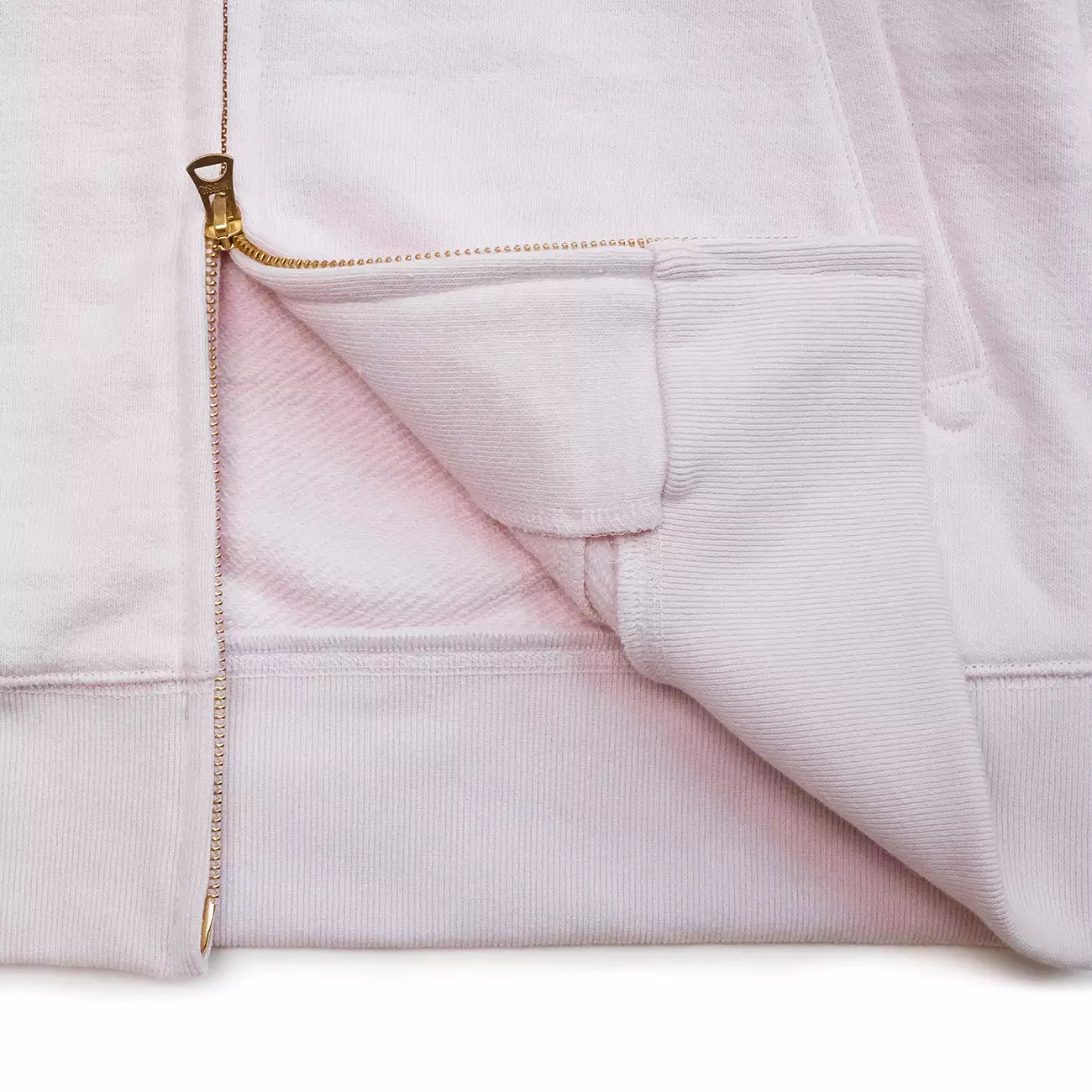 Knit Zip Parka - Pale Pink