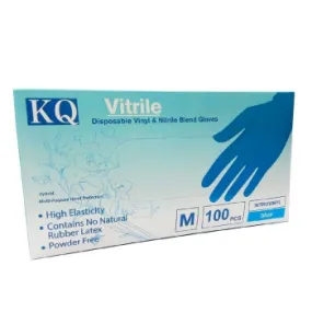 KQ KQ - Vitrile Disposable Vinyl & Nitrile Blend Gloves -blue (M) M -47%