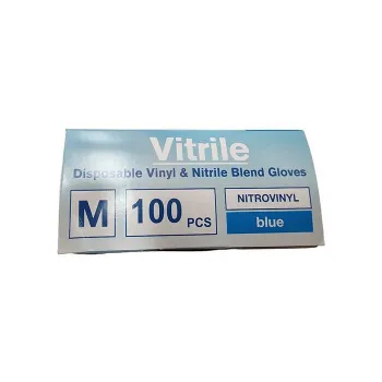 KQ KQ - Vitrile Disposable Vinyl & Nitrile Blend Gloves -blue (M) M -47%