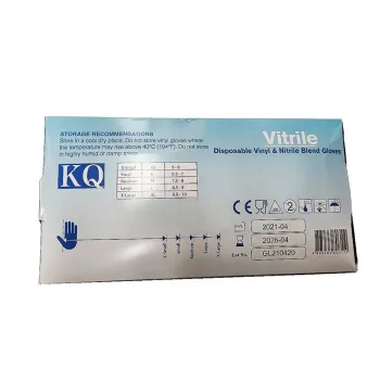 KQ KQ - Vitrile Disposable Vinyl & Nitrile Blend Gloves -blue (M) M -47%