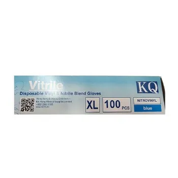 KQ KQ - Vitrile Disposable Vinyl & Nitrile Blend Gloves -blue (XL) XL -47%