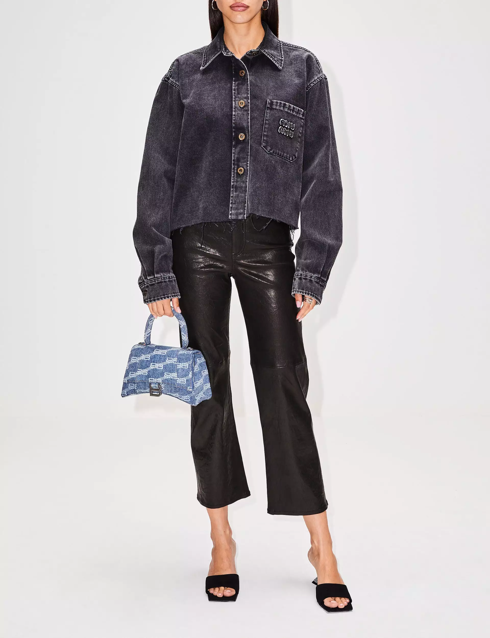 Le Jane Crop Leather Pant