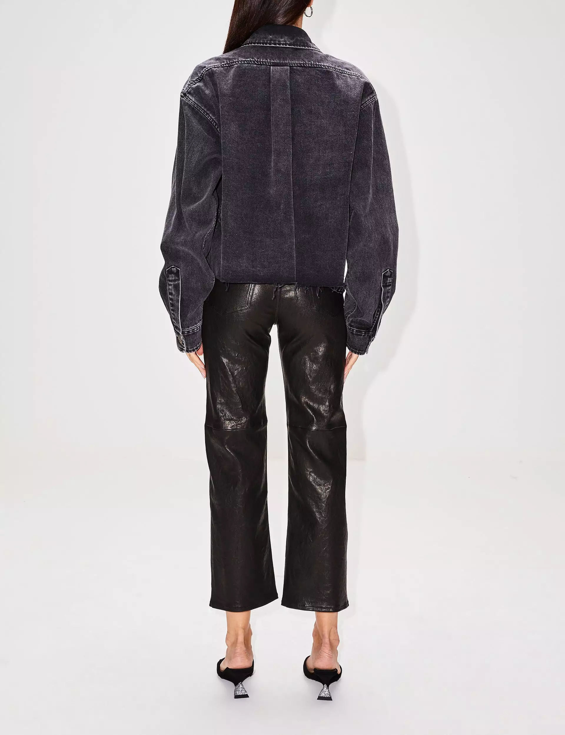 Le Jane Crop Leather Pant