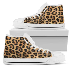 Leopard Fur Print Womens High Tops