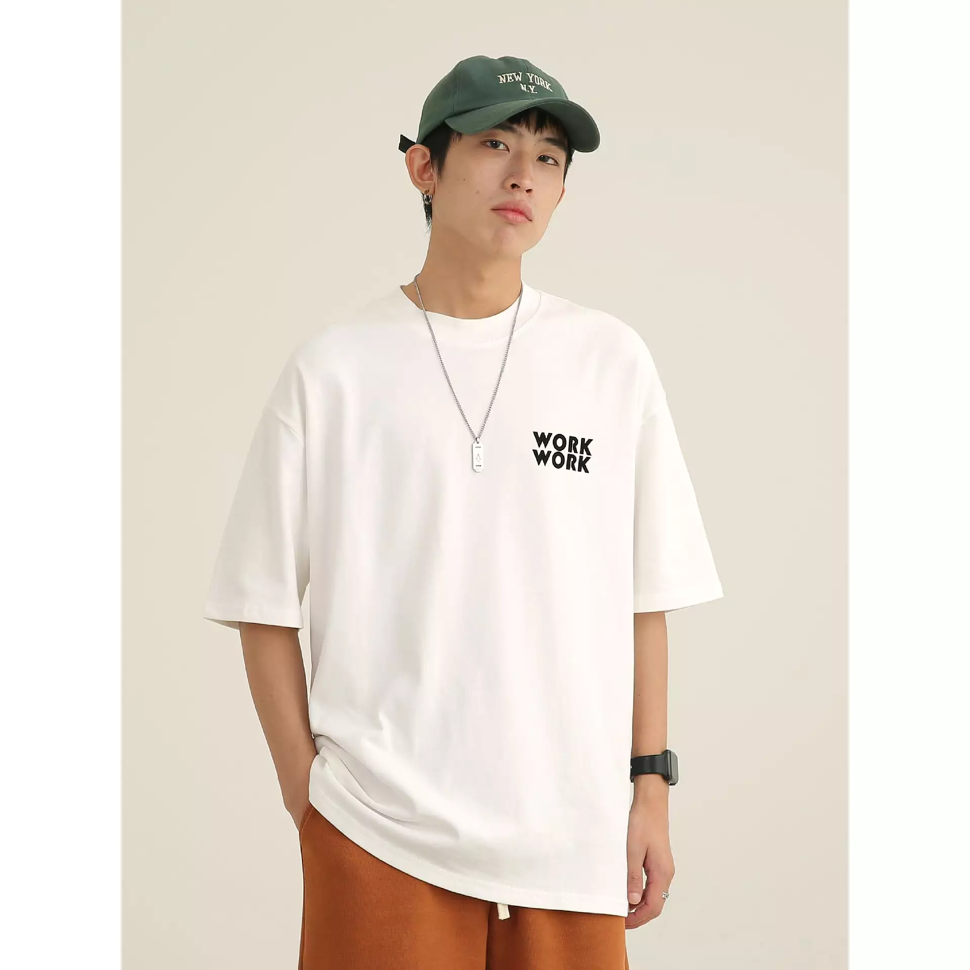 Letter printed short-sleeved T-shirt