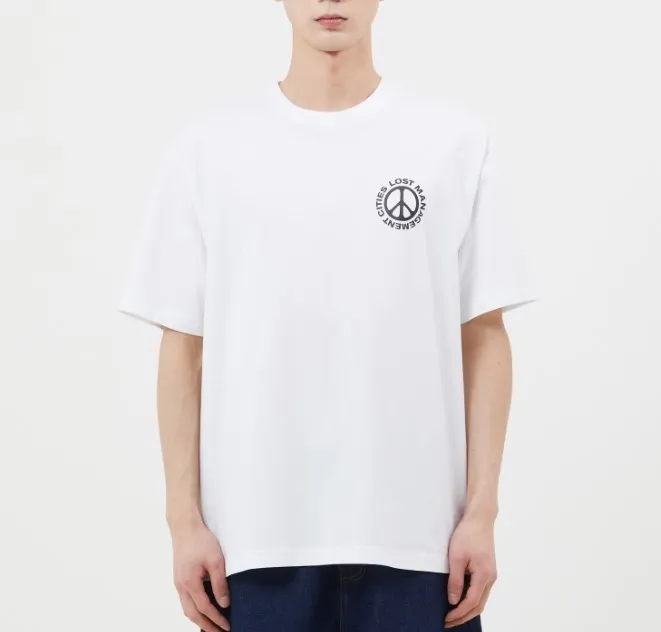 LMC  |Unisex Street Style U-Neck Plain Cotton Short Sleeves Logo